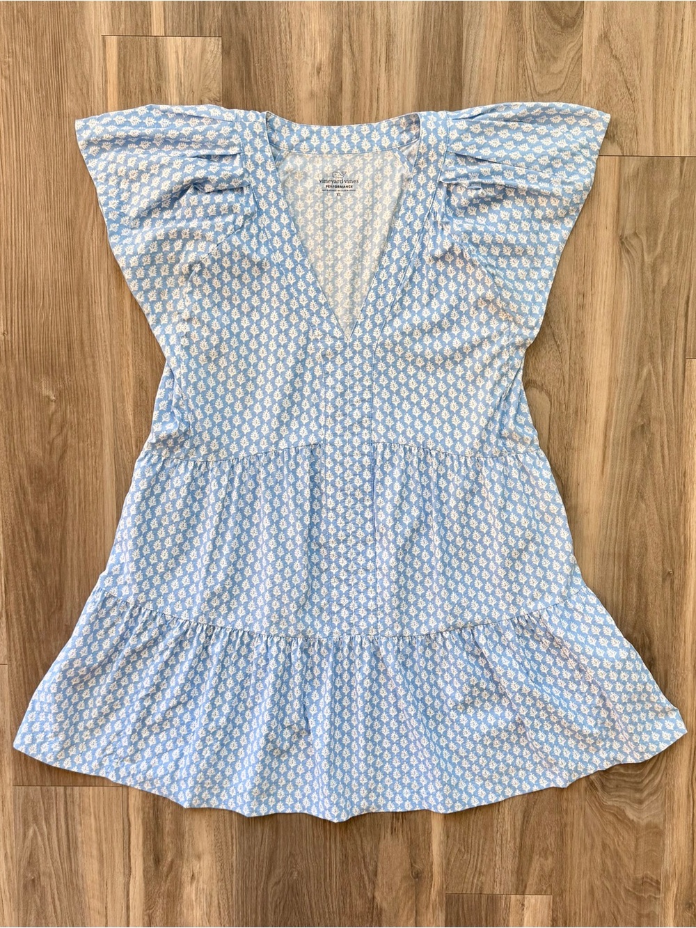 Vineyard Vines Sophie Harbor Dress in Blue & White Print Size XL (16) - Picture 1 of 4